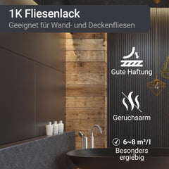 Vernice per piastrelle Pittura Colorata di lastre pareti rivestimenti Bagno Cucina W713 1-5L