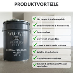 Floor leveling compound Smooth Level surface Preparation Coverings Cementitious mixture Mortar Grout W715 - 25Kg