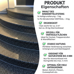 Legante Poliuretanico per Tappeti in Pietra Verticali Ghiaia di Marmo Adesivo PU W738 1-9Kg