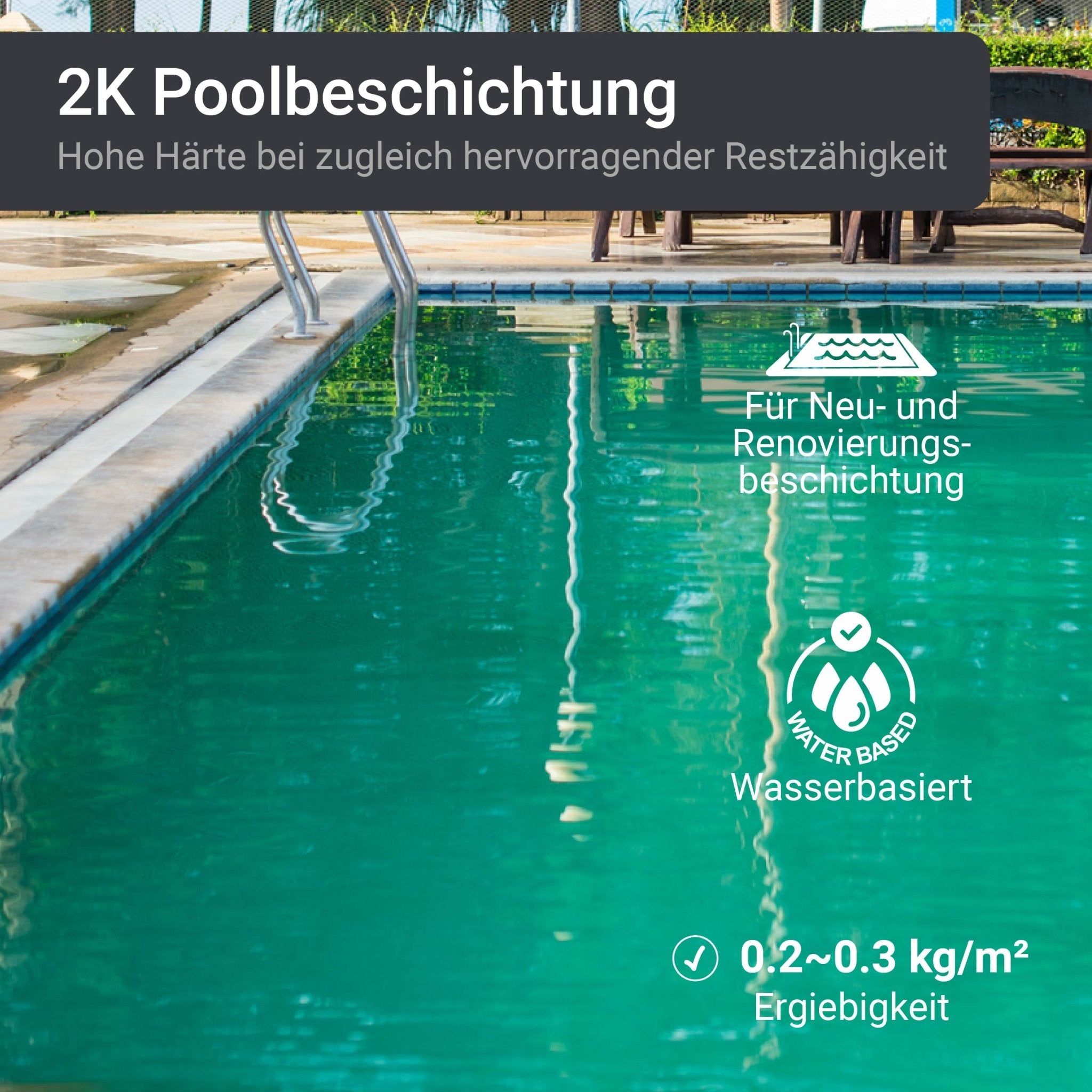 Vernice per piscina a base di resina epossidica rivestimento bicomponente pittura di pool bacino SL450 2,5-20Kg