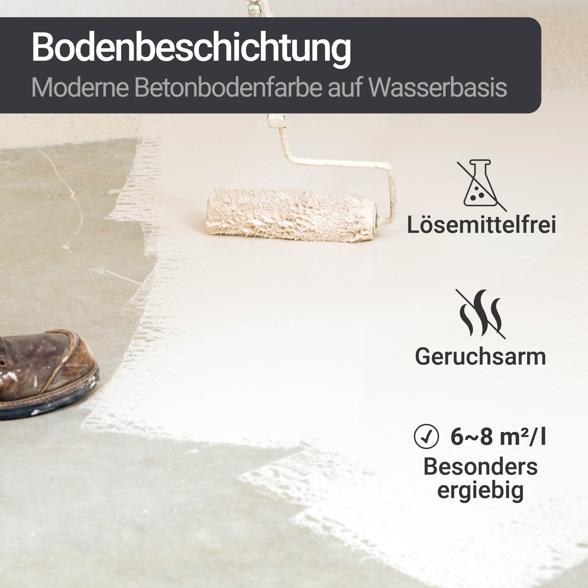 Betonfarbe Bodenfarbe Bodenbeschichtung Fußbodenfarbe Kellerfarbe W700 2,5 - 20L - WO - WE.SHOP