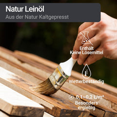 Linseed Oil for Wood Furniture Impregnation Natural Raw Protection W200 1-10L
