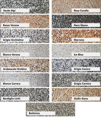 Set di tappeti in pietra verticale per parete scale gradino Graniglia naturale W740 granulometria 1-4mm