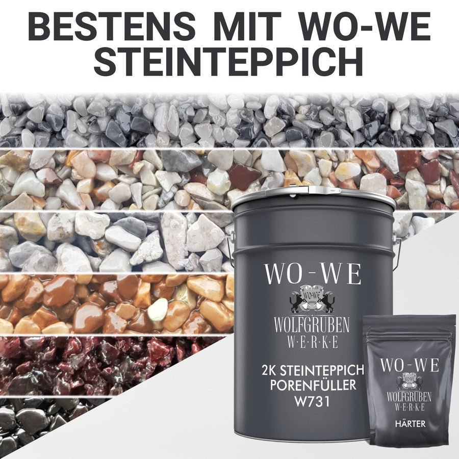 2K Epoxidharz Steinteppich Porenfüller Bodenbeläge Steinboden Treppe W731 3 - 9Kg - WO - WE.SHOP