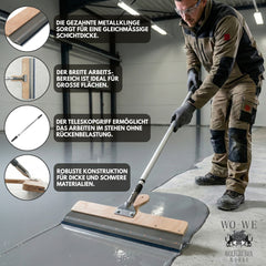 Racla da pavimento per grandi superfici 560 mm a manico lungo dentata con sistema a innesto PL230