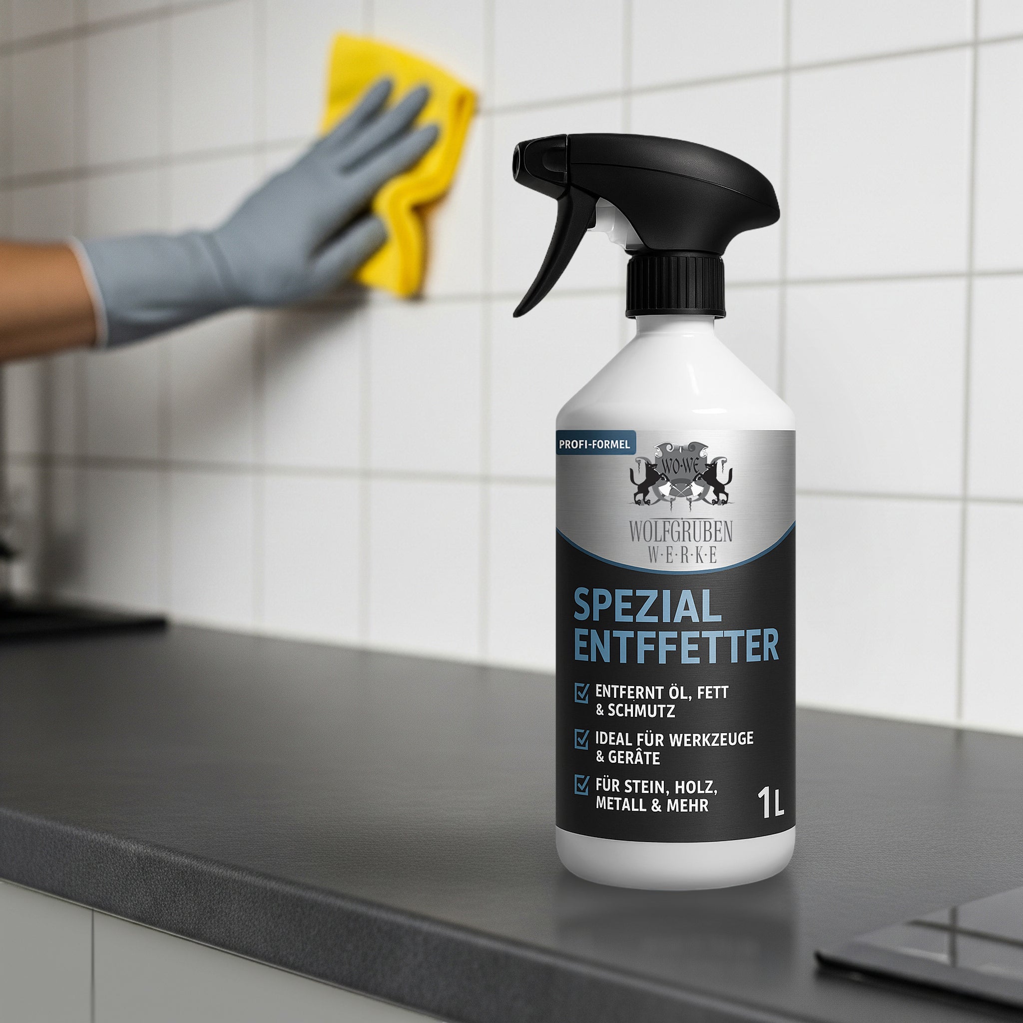 Spezial Entfetter Spray - Fettlöser für Küche, Grill, Fliesen, Möbel W815 - 1L - WO - WE.SHOP