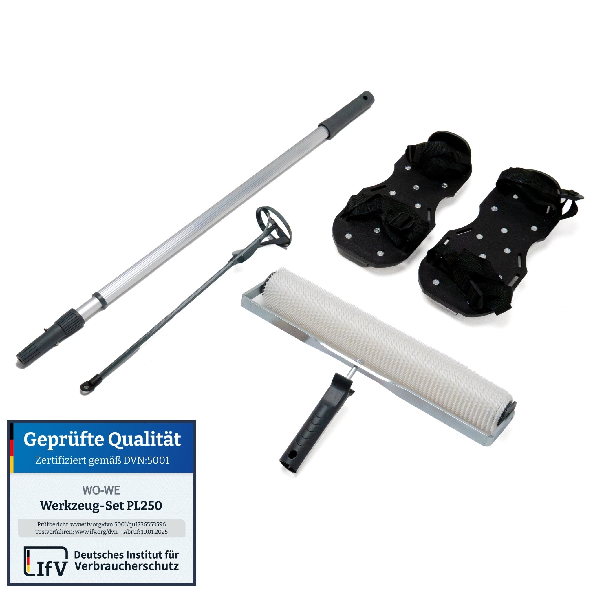 #Größe_Entlüftungsrolle 40cm + Rührquirl + Nagelschuhe + Teleskopstiel
