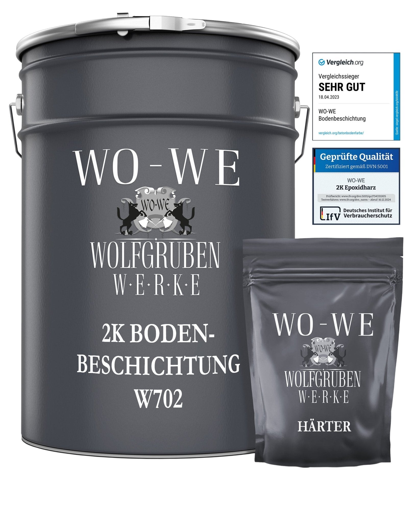 2K Epoxidharz Garagenfarbe Bodenbeschichtung Garagenbodenbeschichtung Seidenglänzend W702 2,5 - 20Kg - WO - WE.SHOP