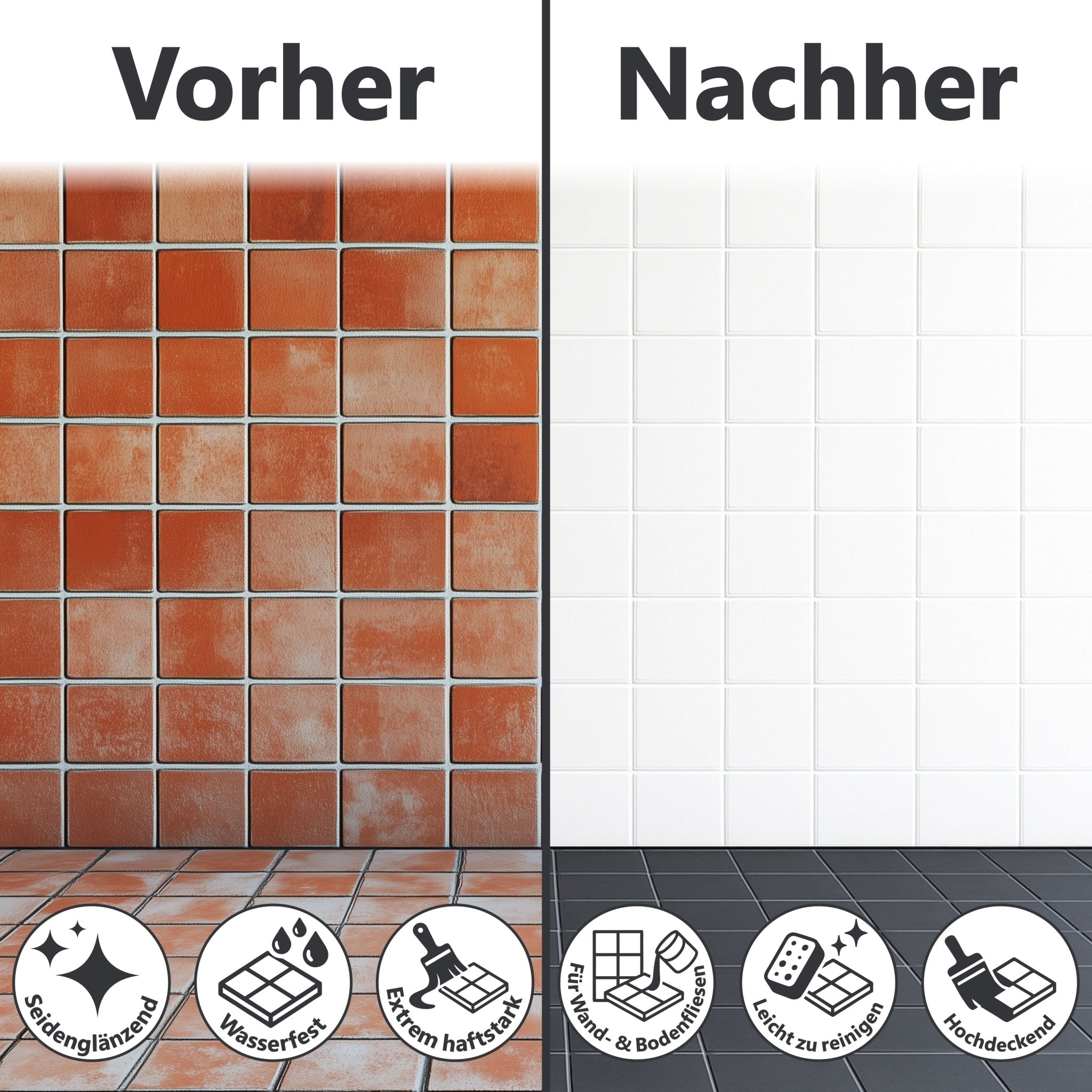 2K Fliesenlack Fliesenfarbe Bodenfliesen Farbauswahl Glänzend W712 2,5 - 20Kg - WO - WE.SHOP