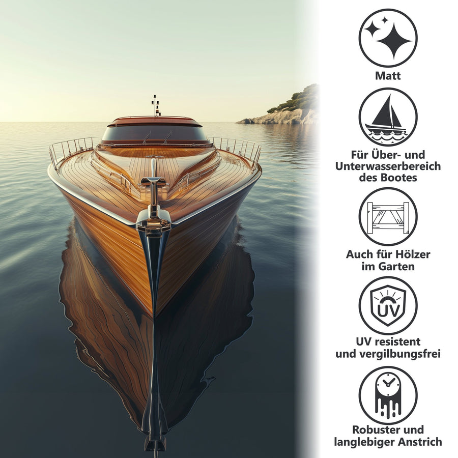 Bootslack Parkettlack Schiffslack Holzlack MATT für Holz Boot Yacht Schiff W400 0,75 - 5L - WO - WE.SHOP