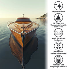 Bootslack Bootsfarbe Schiffslack Holzlack Seidenglänzend für Holz Boot Schiff W400 0,75 - 5L - WO - WE.SHOP